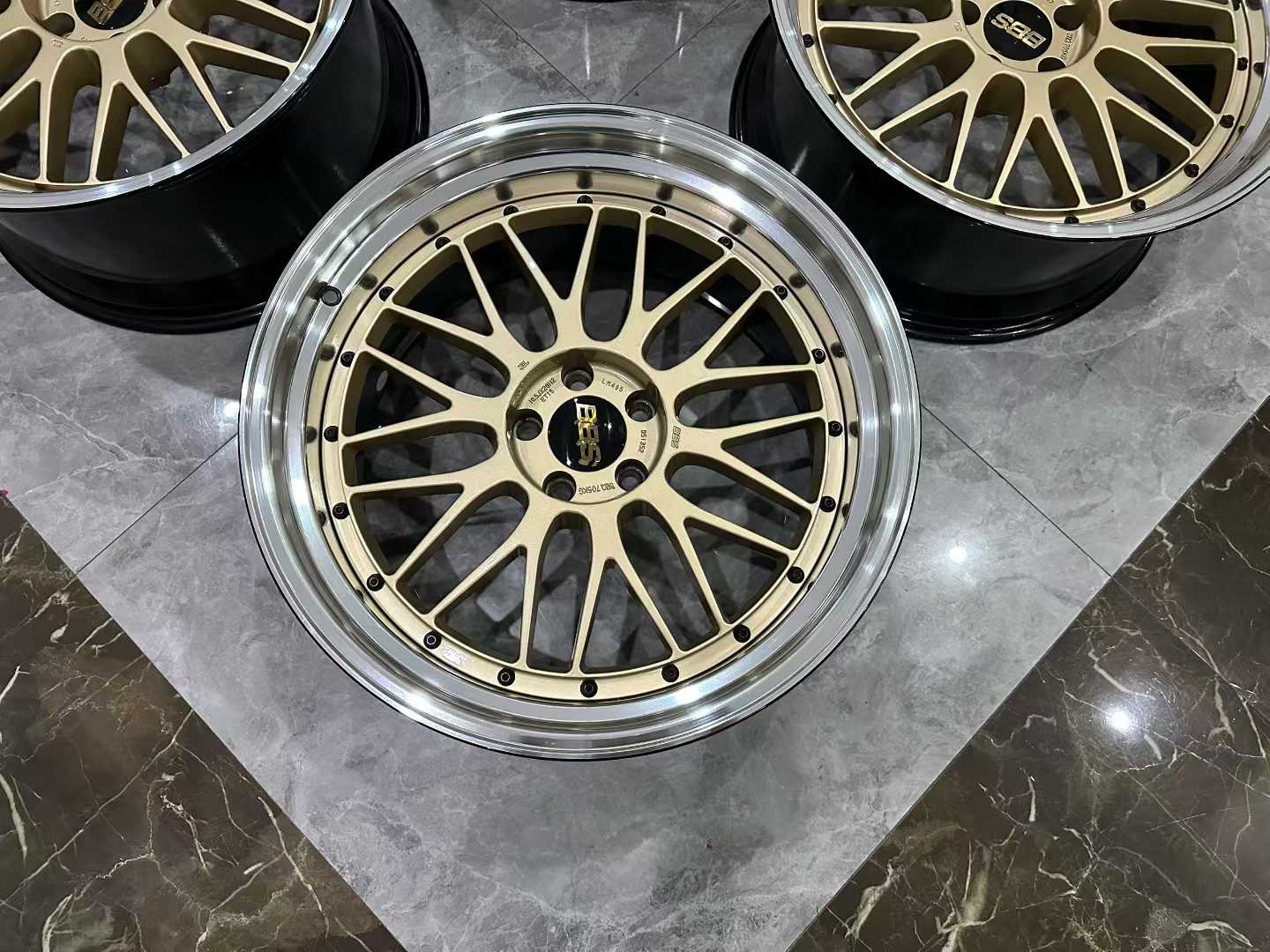 ๐ฏ๐ต BBS LM Forged 2-Piece Wheels - 20" BKBD-GL - Black Diamond & Gold Lip - Pre-owned
