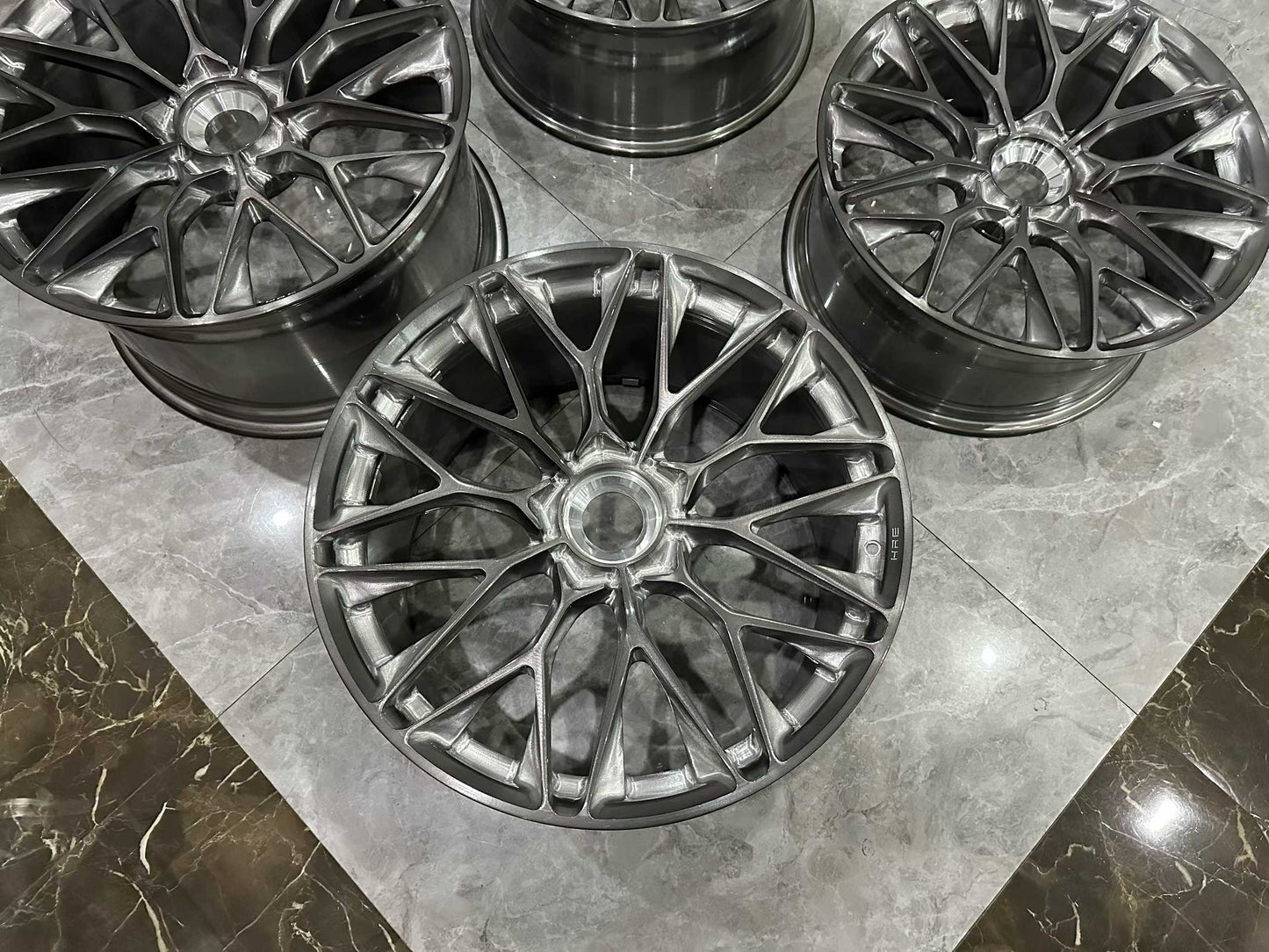 ๐บ๐ธ HRE P200 Forged Monoblok Wheels - Glossy Brushed Gray - 20"/21" Staggered Set - Pre-owned