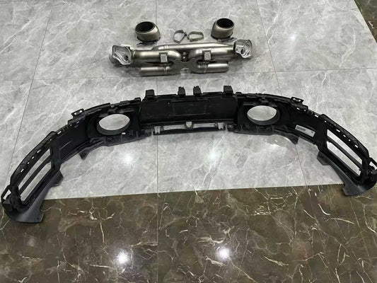Porsche 911 (992) Carrera S AkrapoviÄ Titanium Slip-On System w/ Genuine Sports Rear Diffuser - Pre-owned