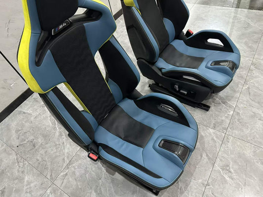 BMW M4 (G82) Genuine M Carbon Bucket Seats - Yas Marina Blue - Pair (L+R) - Pre-owned