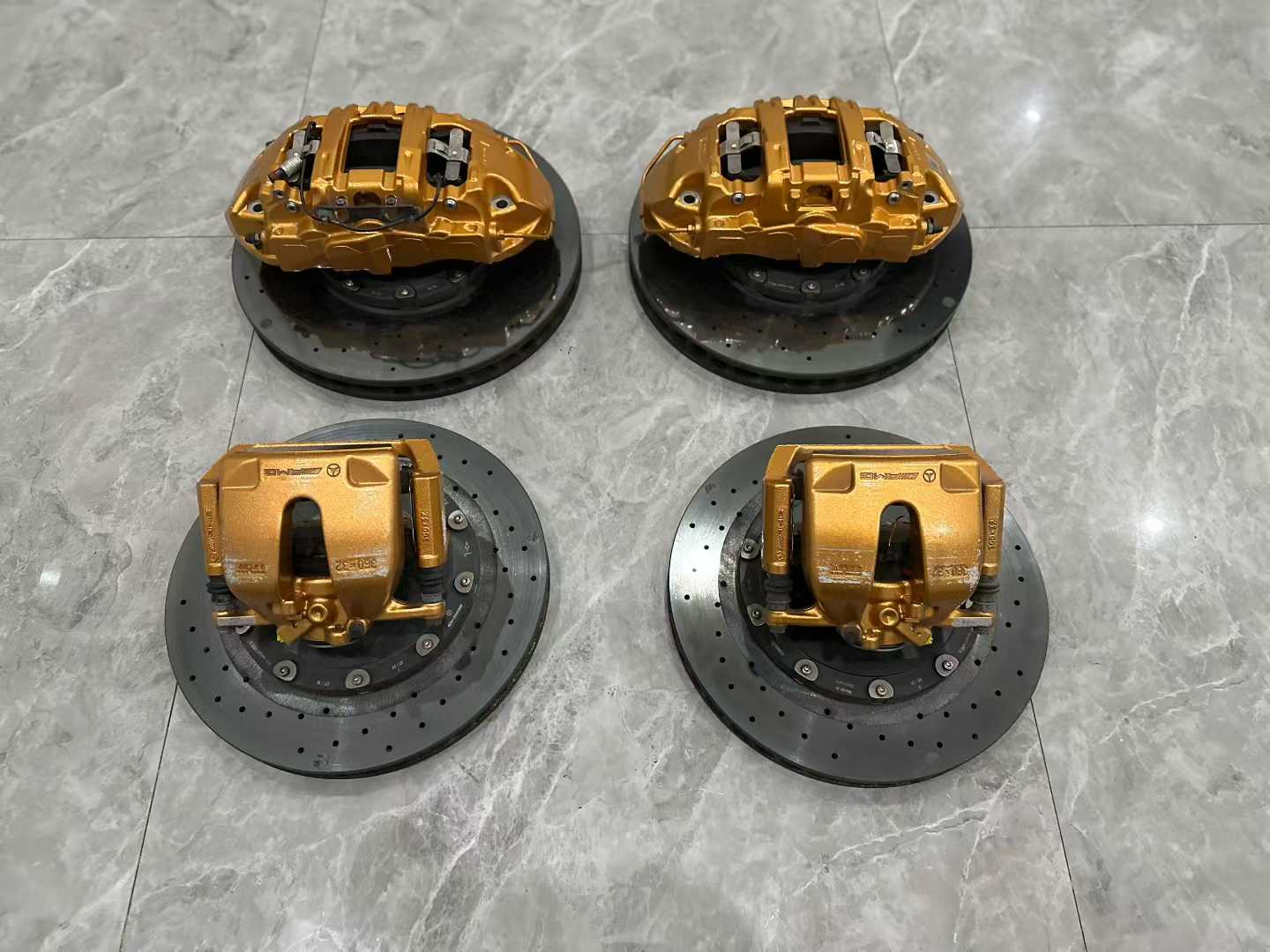Mercedes-AMG E63S (W213) Genuine Carbon Ceramic Brake Kit - Gold Calipers Set - Pre-owned