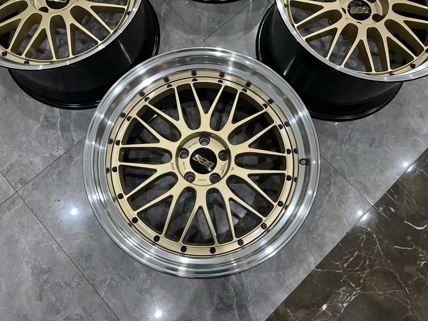 🇯🇵 BBS LM Forged 2-Piece Wheels - 20" BKBD-GL - Black Diamond & Gold Lip - Pre-owned