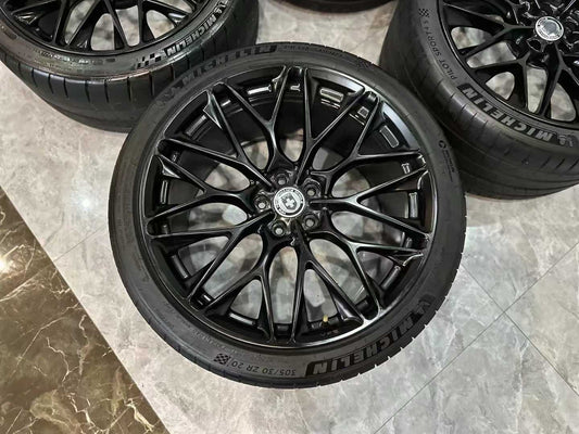 🇺🇸 HRE P200 Forged Wheels - 20" Monoblok Set - Matte Black Finish - Pre-owned