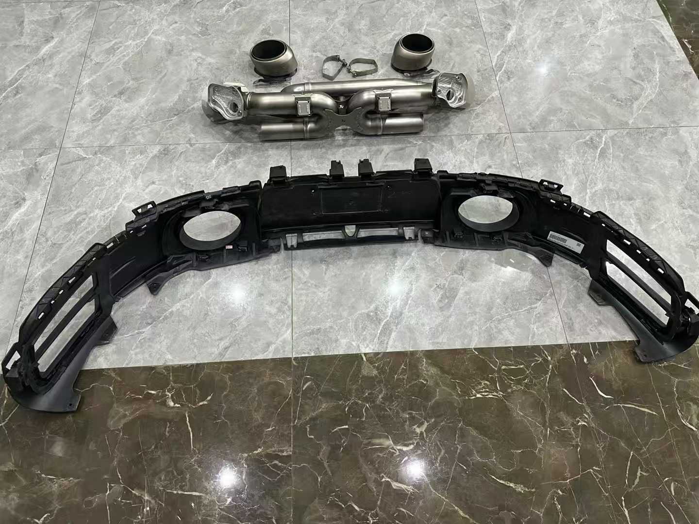Porsche 911 (992) Carrera S Akrapovič Titanium Slip-On System w/ Genuine Sports Rear Diffuser - Pre-owned