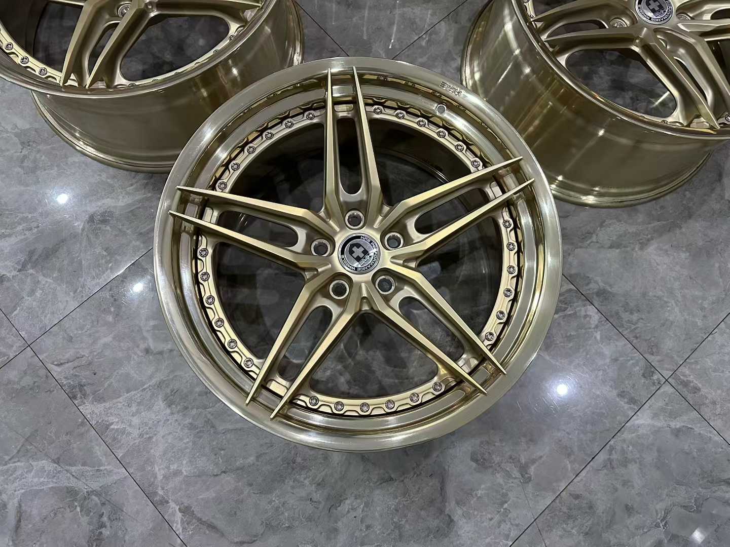 🇺🇸 HRE S107SC Forged Wheels - 20" Staggered Set - Frozen Gold Finish - Pre-owned