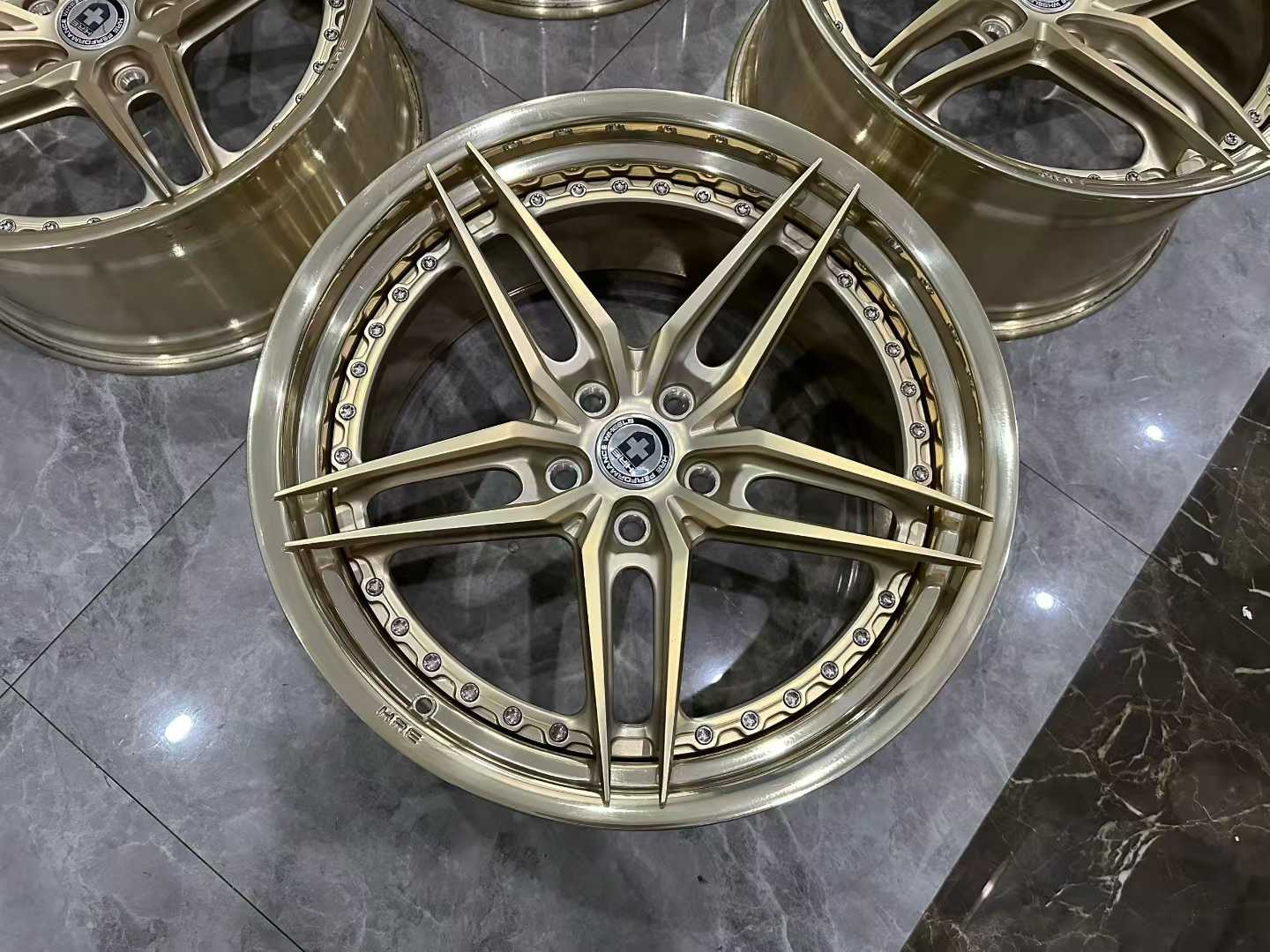 🇺🇸 HRE S107SC Forged Wheels - 20" Staggered Set - Frozen Gold Finish - Pre-owned