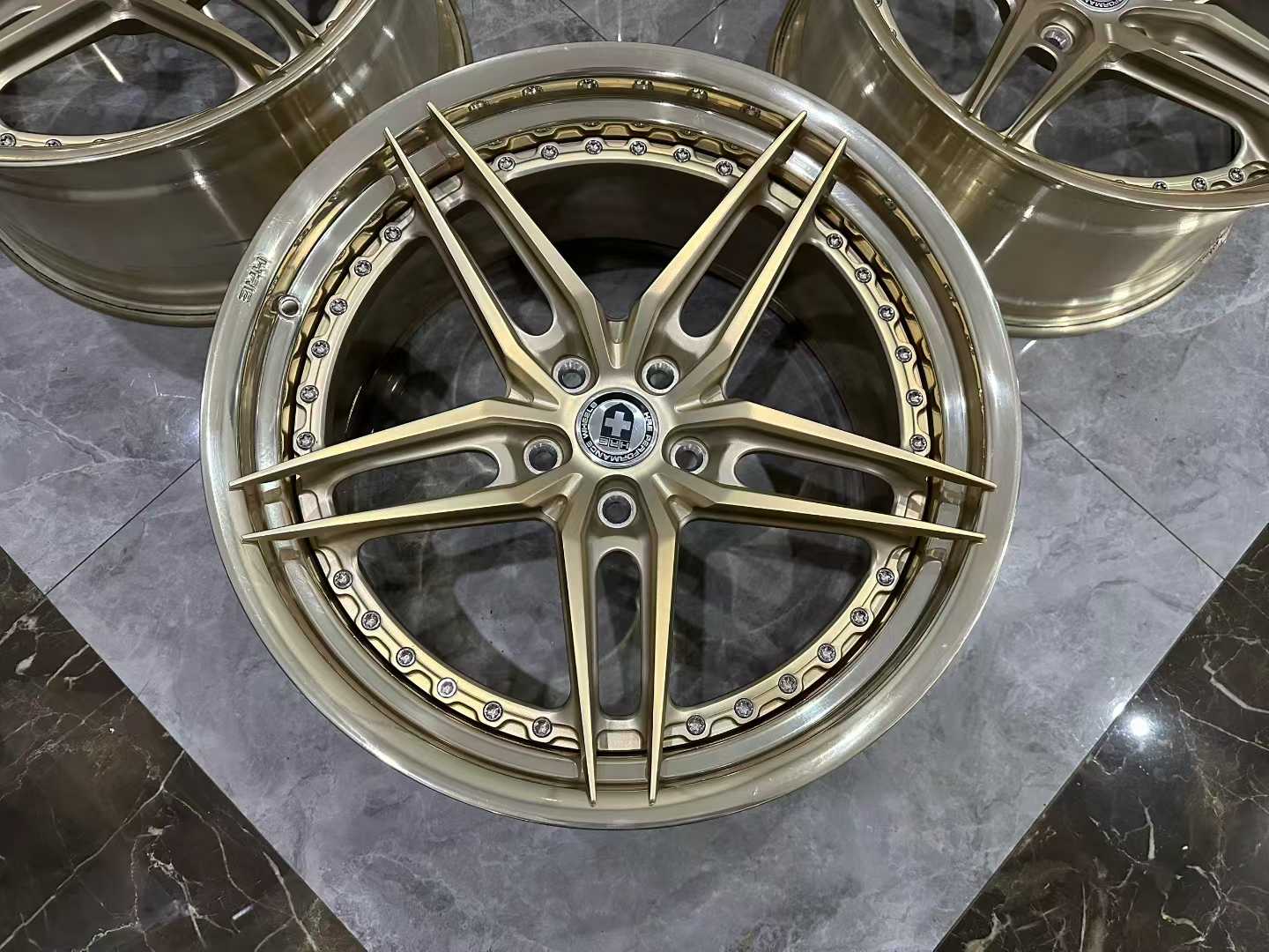 🇺🇸 HRE S107SC Forged Wheels - 20" Staggered Set - Frozen Gold Finish - Pre-owned