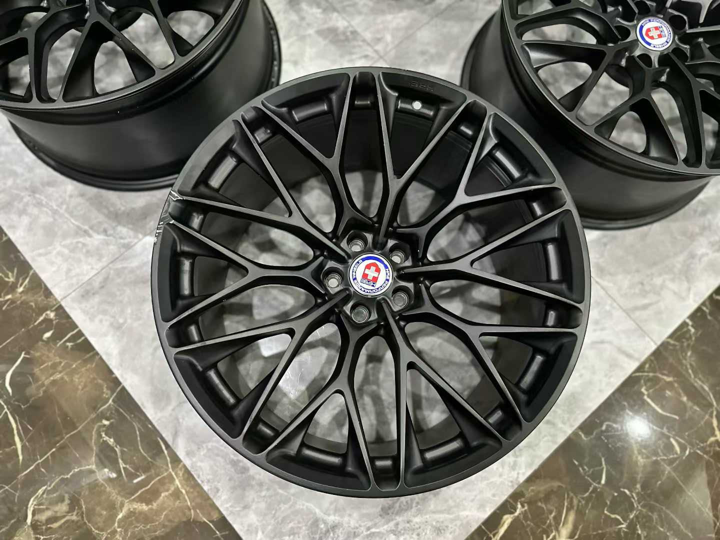 🇺🇸 HRE P200 Forged Wheels - 21" Matte Black - Series P2 Monoblock Luxury Performance Set - Pre-owned