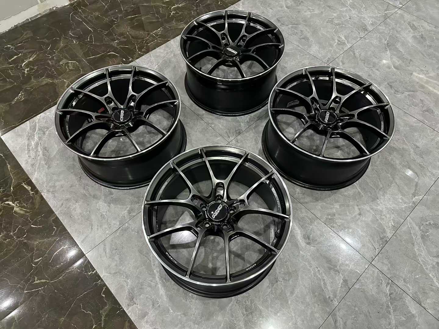 🇯🇵 RAYS VOLK RACING G025 Forged Wheels - 19" HK Color - Ultra-Lightweight JDM Set - Pre-owned