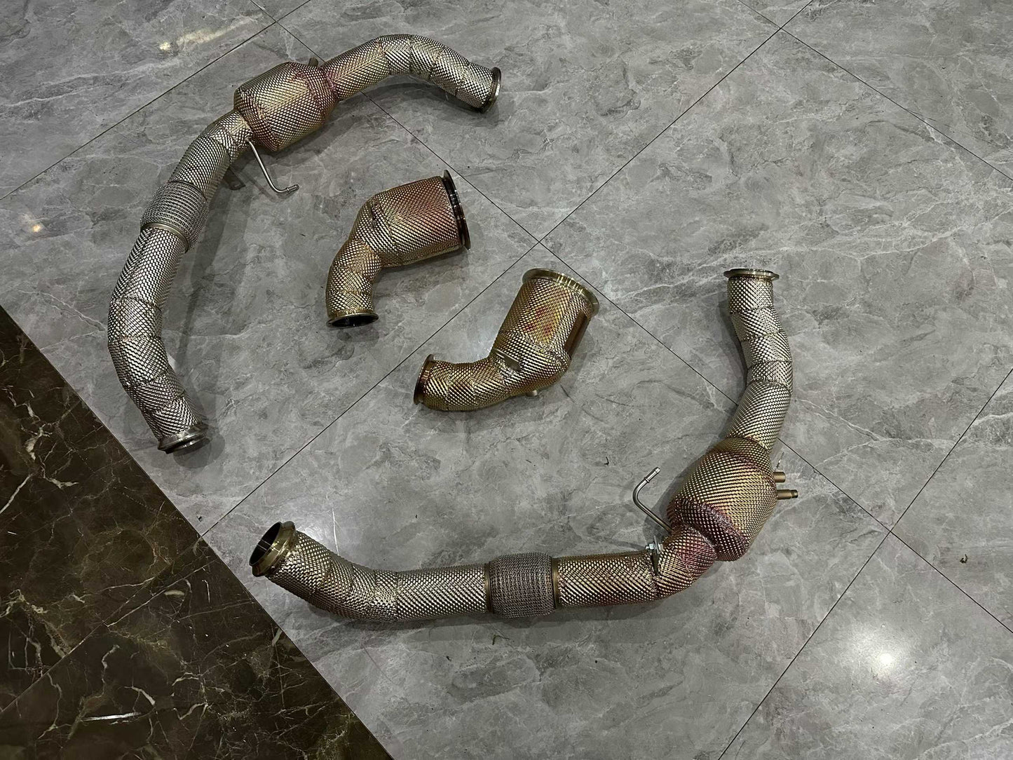 Porsche 976 Panamera HJS 200-Cell High-Flow Downpipes + Link Pipes - Pre-owned