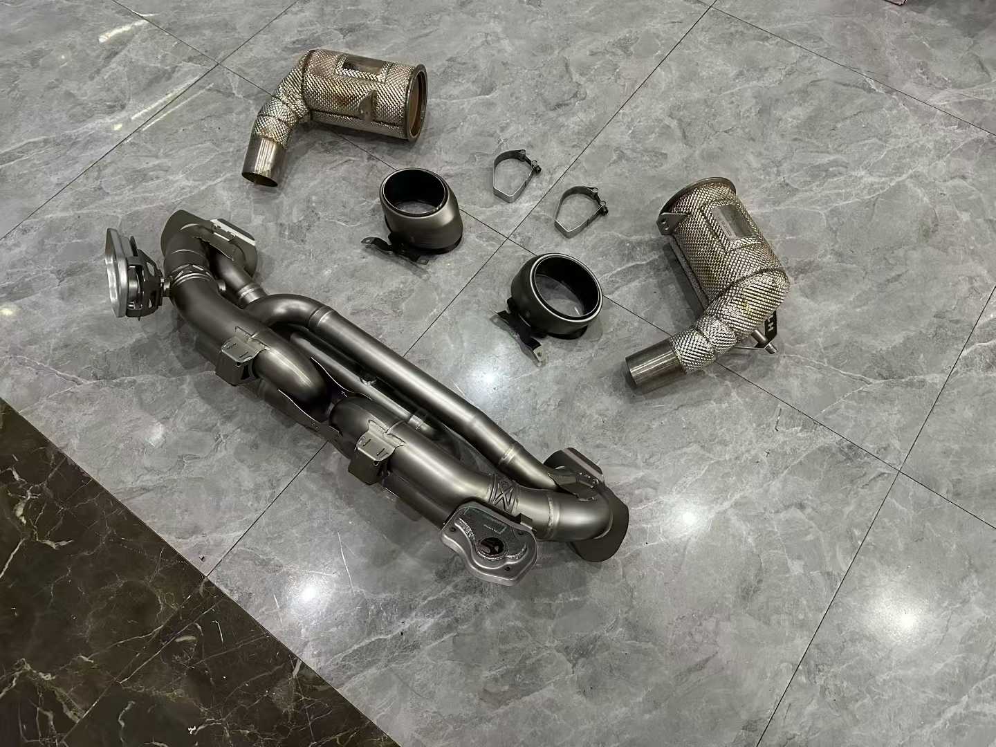 Porsche 911 (992) Akrapovič Titanium Slip-On Race Line Exhaust w/ HJS Sport Downpipes - Pre-owned