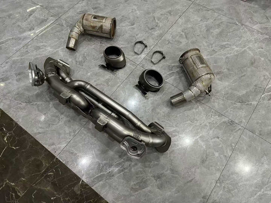 Porsche 911 (992) Akrapovič Titanium Slip-On Race Line Exhaust w/ HJS Sport Downpipes - Pre-owned