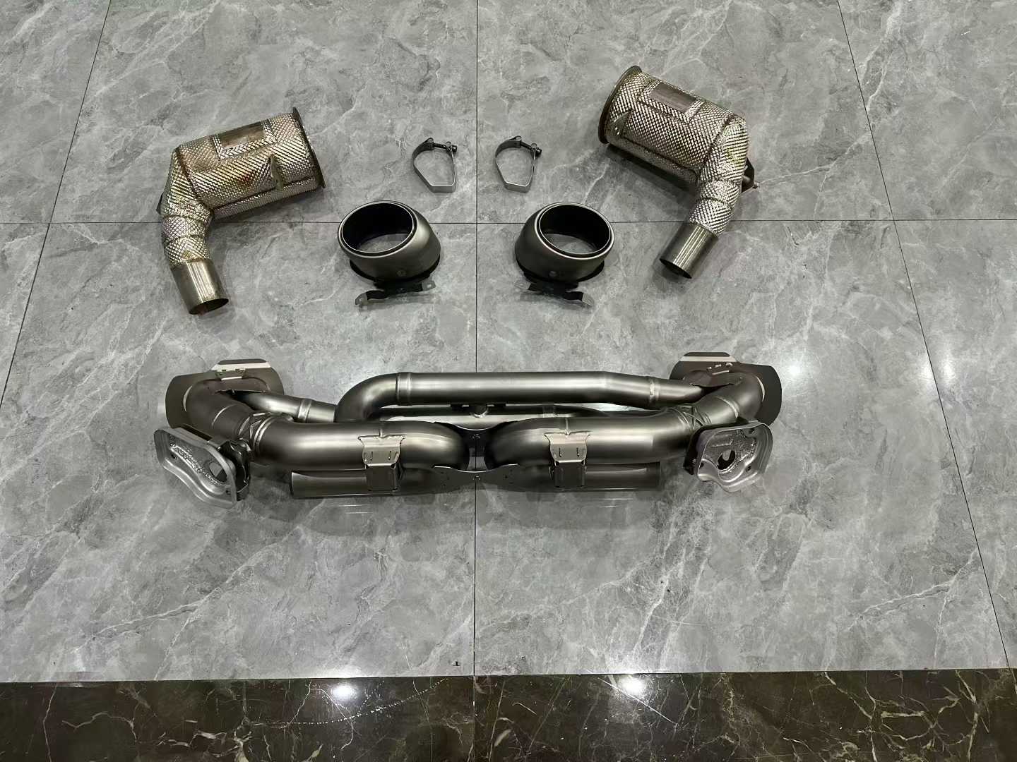 Porsche 911 (992) Akrapovič Titanium Slip-On Race Line Exhaust w/ HJS Sport Downpipes - Pre-owned
