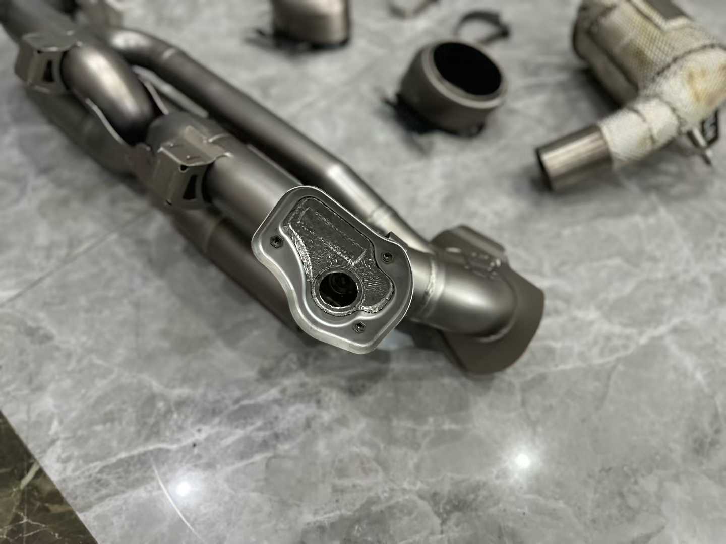 Porsche 911 (992) Akrapovič Titanium Slip-On Race Line Exhaust w/ HJS Sport Downpipes - Pre-owned