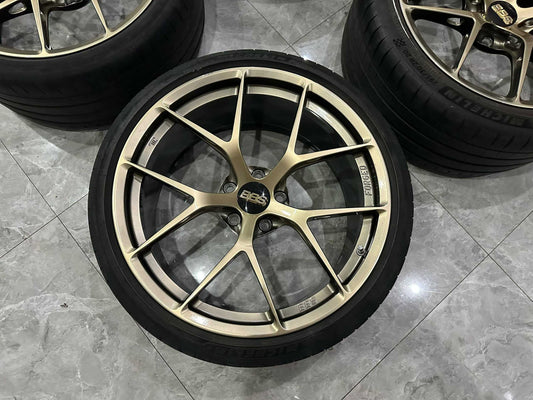 ๐ฏ๐ต BBS FI-R DG (Diamond Gold) Finish 20" Ultra-Lightweight Monoblock Forged Wheels - Pre-owned