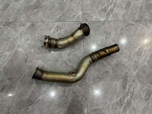 BMW M4 (F82) / M3 (F80) S55 Akrapovič Catless High-Flow Downpipes - Pre-owned