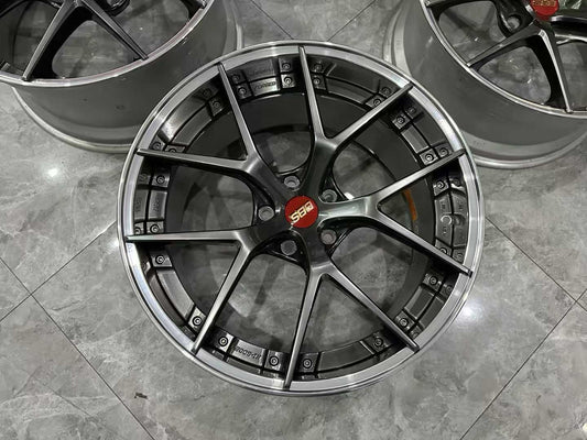 🇯🇵 BBS RI-S DB (Diamond Black) Finish 20" 2-Piece Forged Wheels - Pre-owned