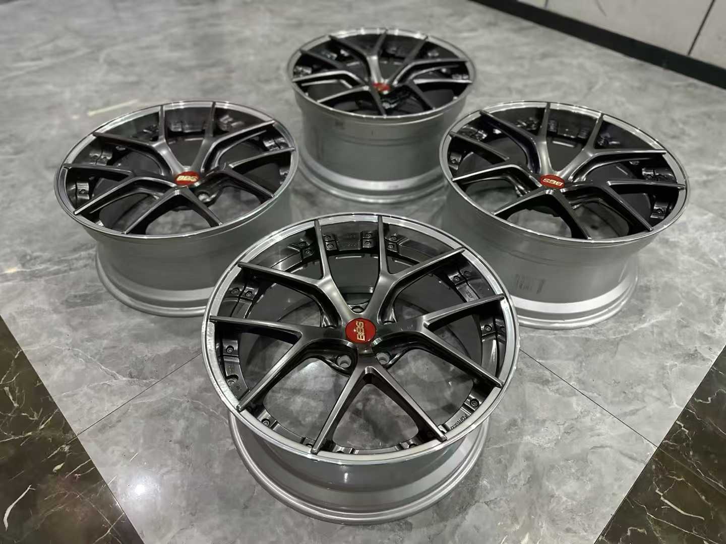 🇯🇵 BBS RI-S DB (Diamond Black) Finish 20" 2-Piece Forged Wheels - Pre-owned