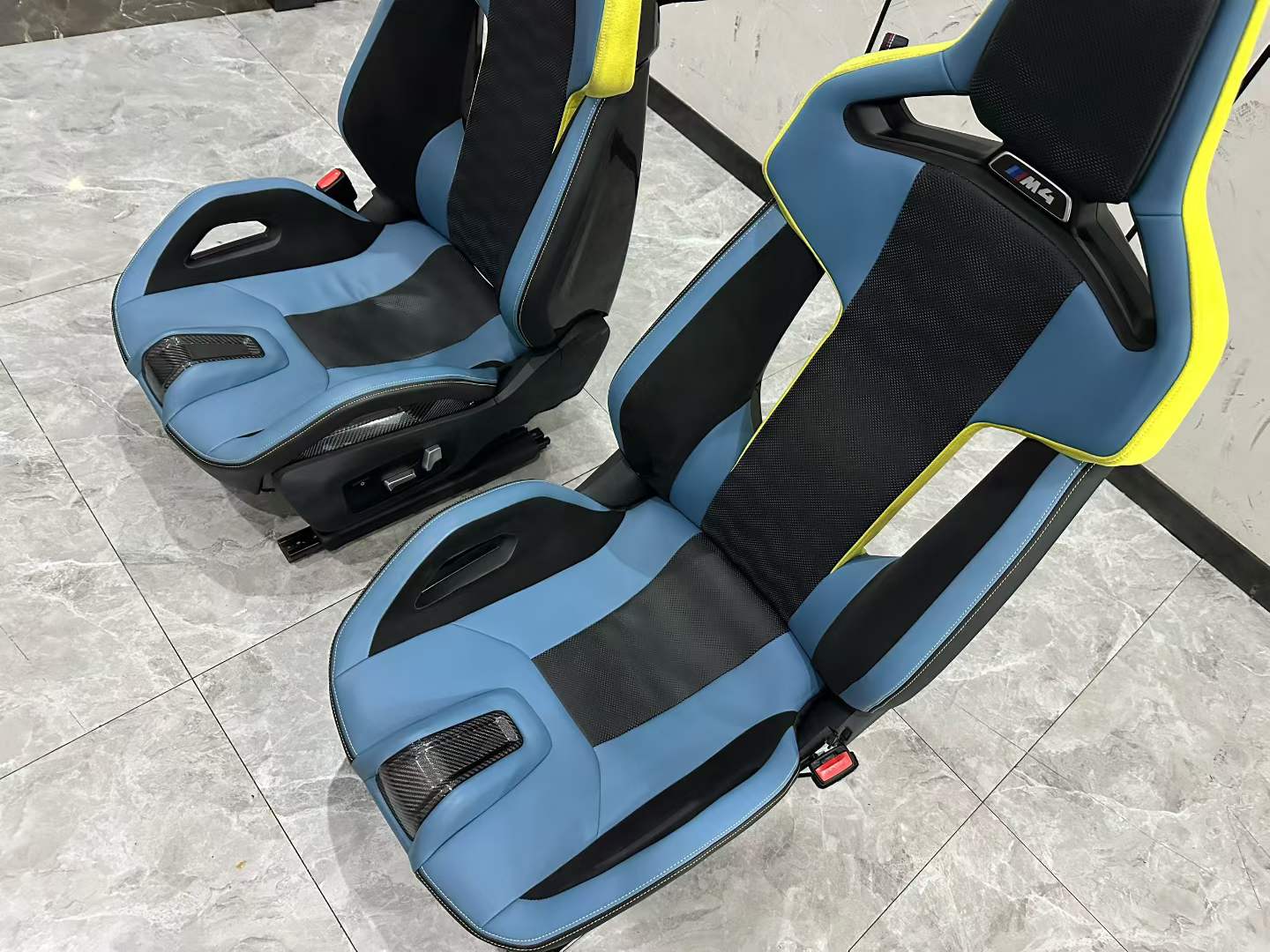 BMW M4 (G82) Genuine M Carbon Bucket Seats - Yas Marina Blue - Pair (L+R) - Pre-owned