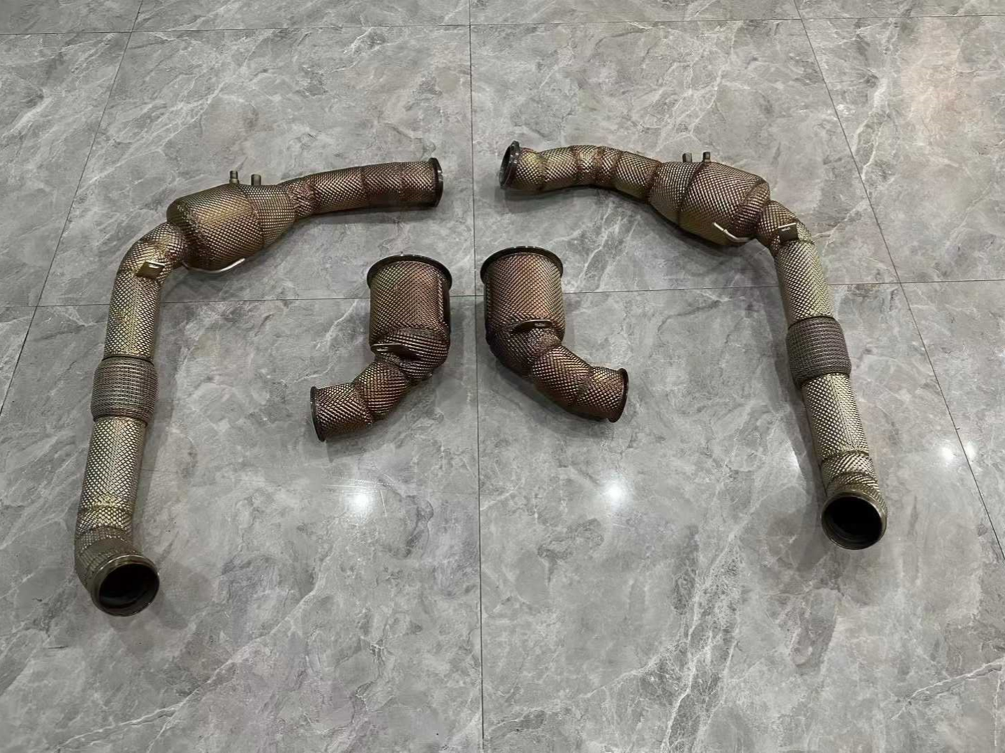 Porsche Panamera (971) HJS 200-Cell High-Flow Downpipes w/ Front Pipes Kit - Pre-owned