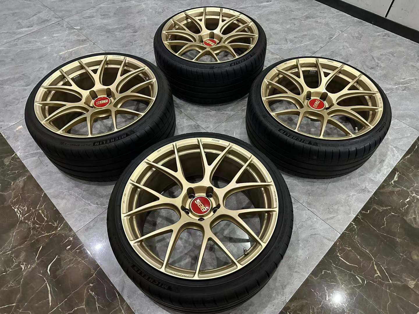 🇯🇵 BBS REV7 GL (Gold) Finish 20" Monoblock Forged Wheels - Pre-owned