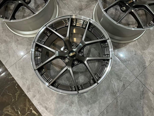 🇯🇵 BBS RI-S DB (Diamond Black) Finish 20" 2-Piece Forged Wheels - Pre-owned