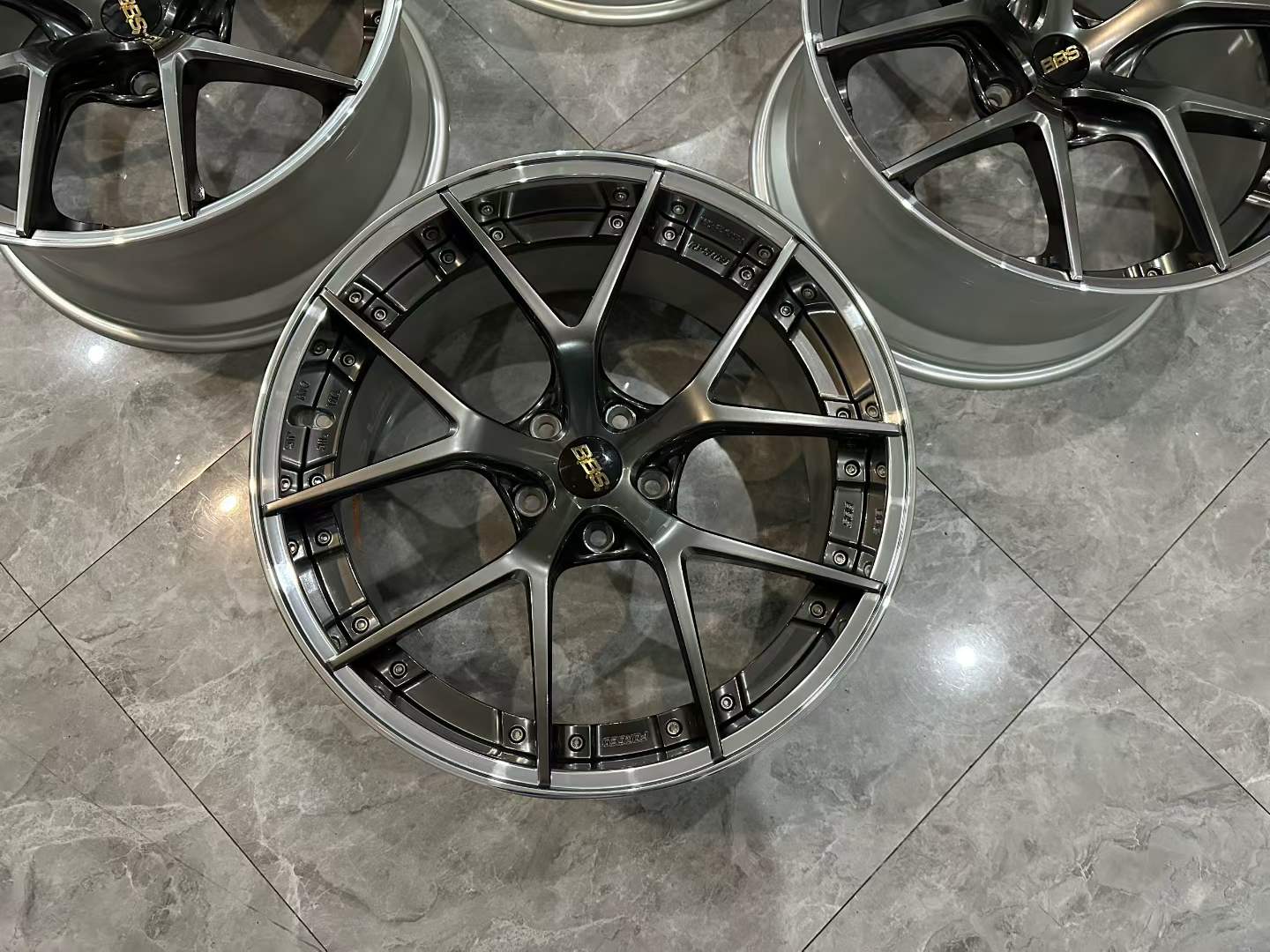 🇯🇵 BBS RI-S DB (Diamond Black) Finish 20" 2-Piece Forged Wheels - Pre-owned