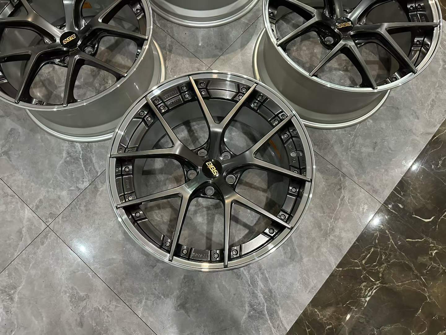 🇯🇵 BBS RI-S DB (Diamond Black) Finish 20" 2-Piece Forged Wheels - Pre-owned