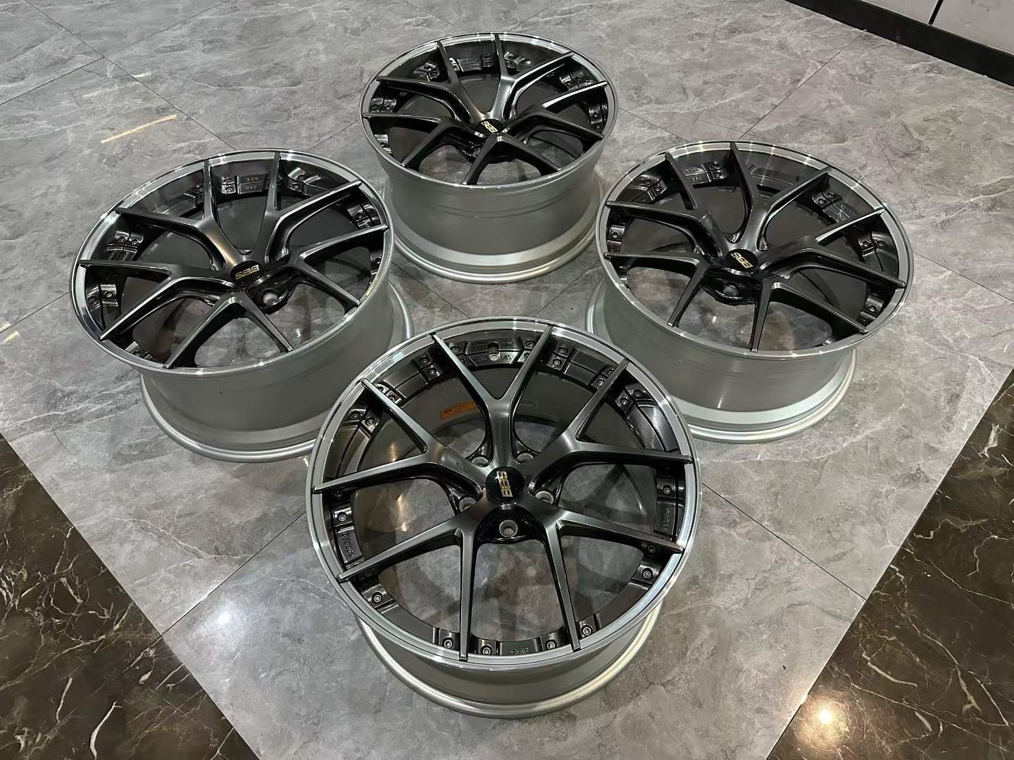 🇯🇵 BBS RI-S DB (Diamond Black) Finish 20" 2-Piece Forged Wheels - Pre-owned