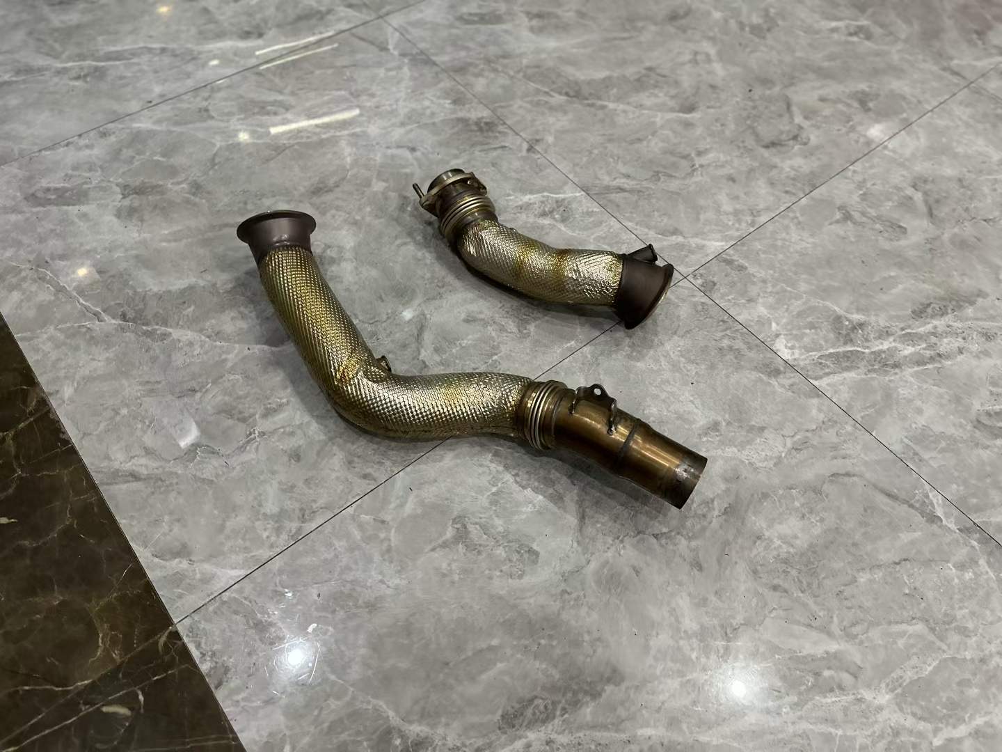 BMW M4 (F82) / M3 (F80) S55 Akrapovič Catless High-Flow Downpipes - Pre-owned