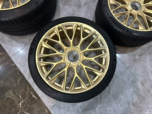 🇺🇸 HRE P200 Monoblock Forged 20"/21" Staggered Wheel Set - Center Lock - For Porsche 911 Turbo S (992) - Pre-owned