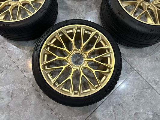 🇺🇸 HRE P200 Monoblock Forged 20"/21" Staggered Wheel Set - Center Lock - For Porsche 911 Turbo S (992) - Pre-owned