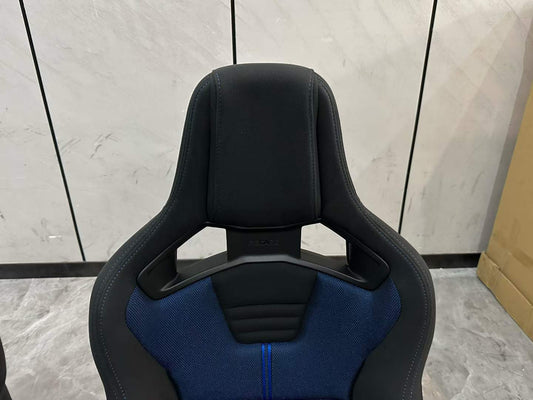 🇯🇵 Recaro Sportster CS Black Blue Racing Stripe Seats Pair w/ Original Boxes - Pre-owned