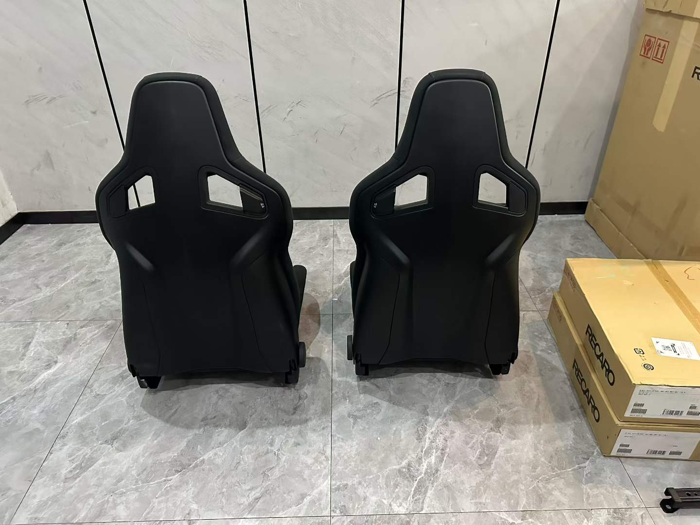 🇯🇵 Recaro Sportster CS Black Blue Racing Stripe Seats Pair w/ Original Boxes - Pre-owned