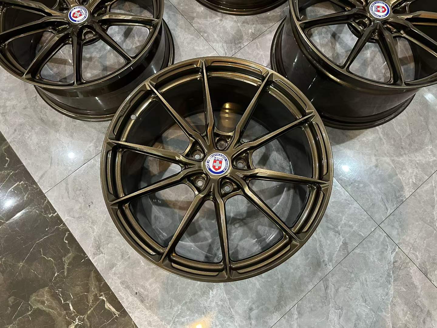 🇺🇸 HRE P104SC Gloss Bronze 20"/21" Forged Monoblok Wheel Set - Pre-owned