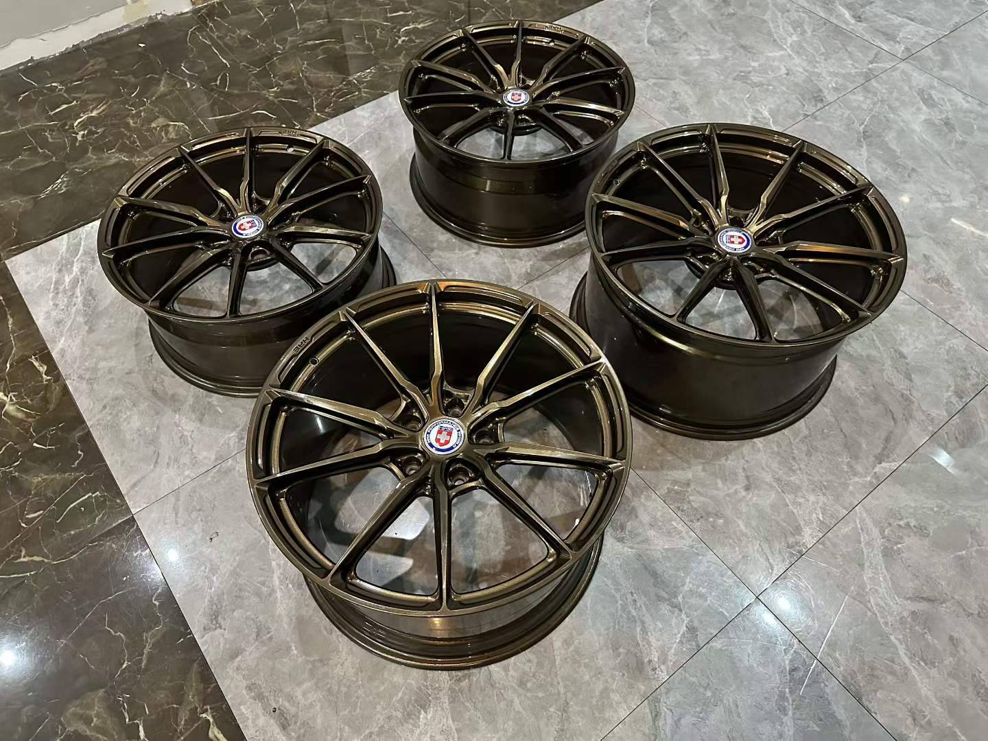 🇺🇸 HRE P104SC Gloss Bronze 20"/21" Forged Monoblok Wheel Set - Pre-owned