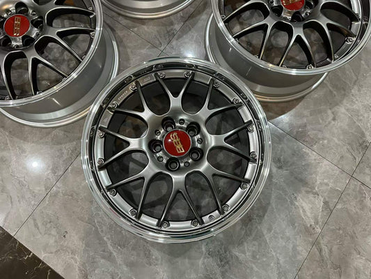 🇯🇵 BBS RS-GT Diamond Black 18" 2-Piece Forged Wheel Set - Pre-owned