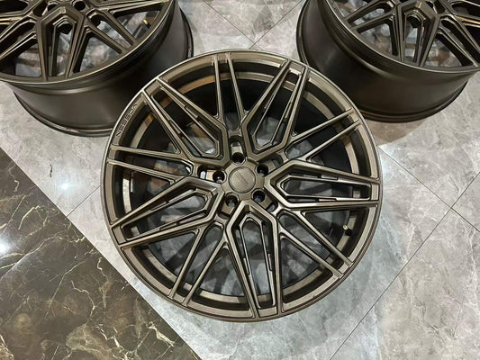 🇺🇸 Vossen HF7 22" Hybrid Forged Wheel Set Satin Bronze - Pre-owned