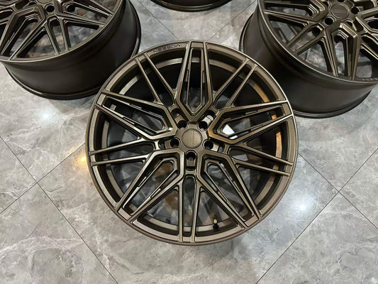 🇺🇸 Vossen HF7 22" Hybrid Forged Wheel Set Satin Bronze - Pre-owned