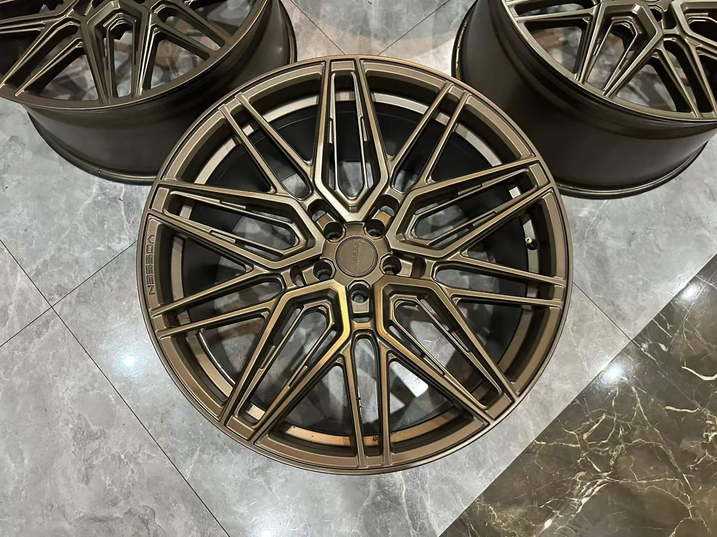 🇺🇸 Vossen HF7 22" Hybrid Forged Wheel Set Satin Bronze - Pre-owned