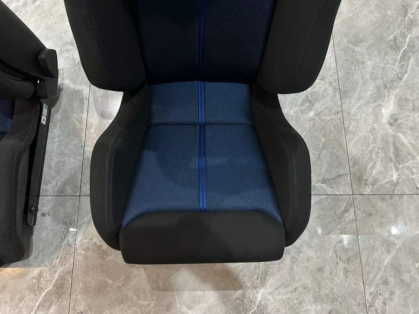 🇯🇵 Recaro Sportster CS Black Blue Racing Stripe Seats Pair w/ Original Boxes - Pre-owned