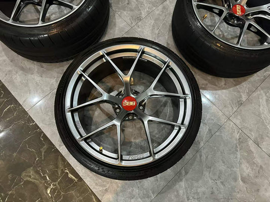🇯🇵 BBS FI-R 20" Diamond Black DB Forged Monoblock Wheels Set - Pre-owned